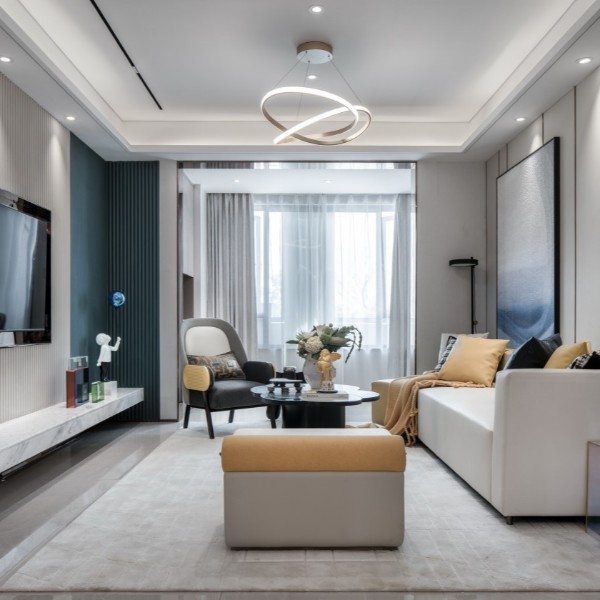 灯具搭配合适的客厅案例！